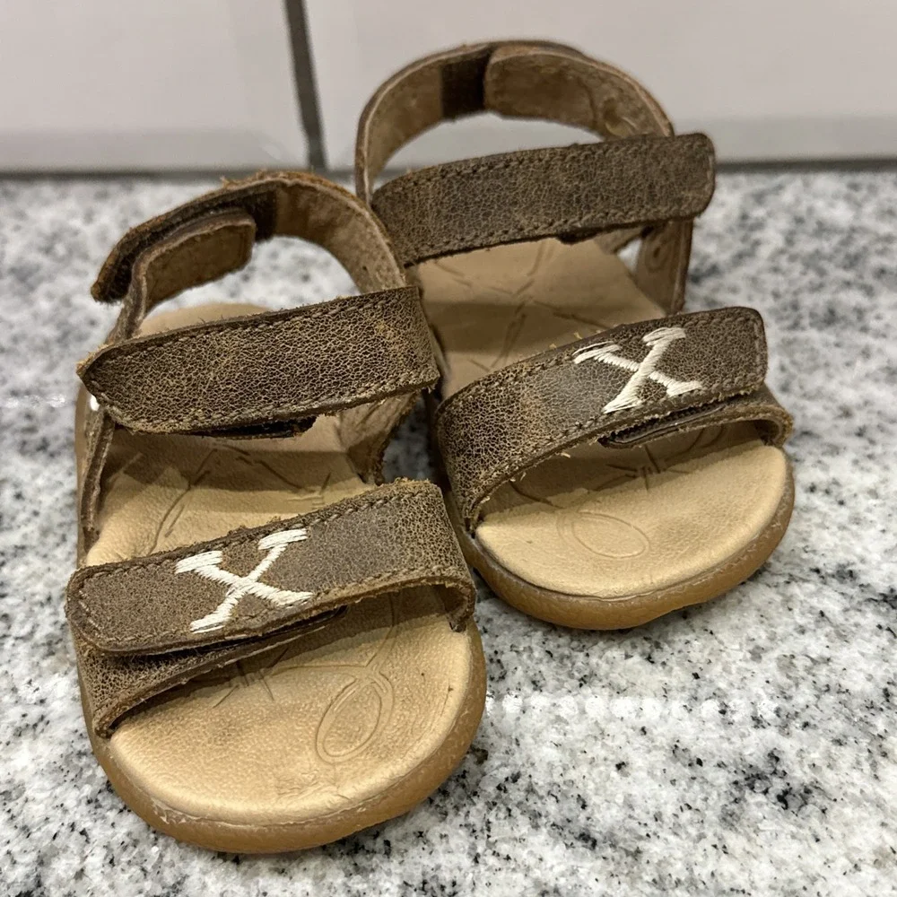 Infant Twisted X Brown Leather Sandals Size 2 Western‎ Shoes